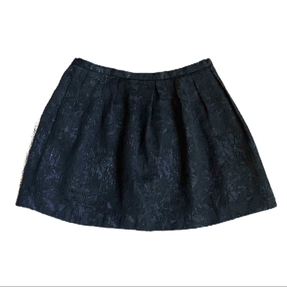 Heritage 1981 Black floral Embossed Skater Skirt